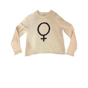 Madewell Cream Sweater with Black Symbol